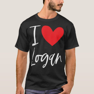 I Love Logan Name Personalized Boy Man BFF Friend T-Shirt