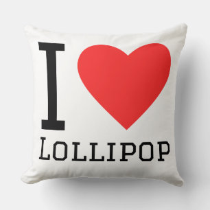 I love lollipop throw pillow