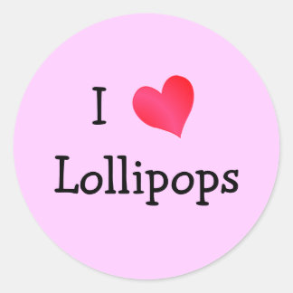 I Love Lollipops Classic Round Sticker