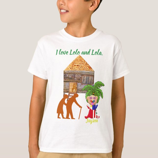 I love Lolo and Lola, Cute Filipino, FilAm T-Shirt (Front)