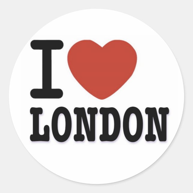 I LOVE LONDON CLASSIC ROUND STICKER (Front)