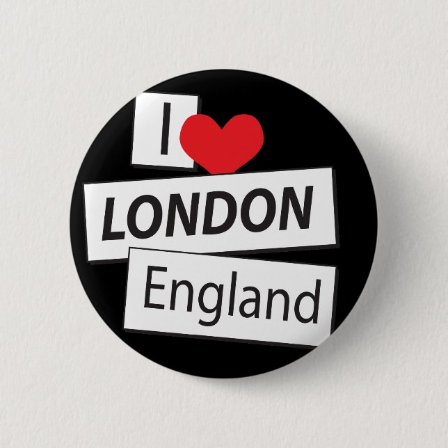 I Love London England Pinback Button (Front)