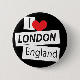 I Love London England Pinback Button