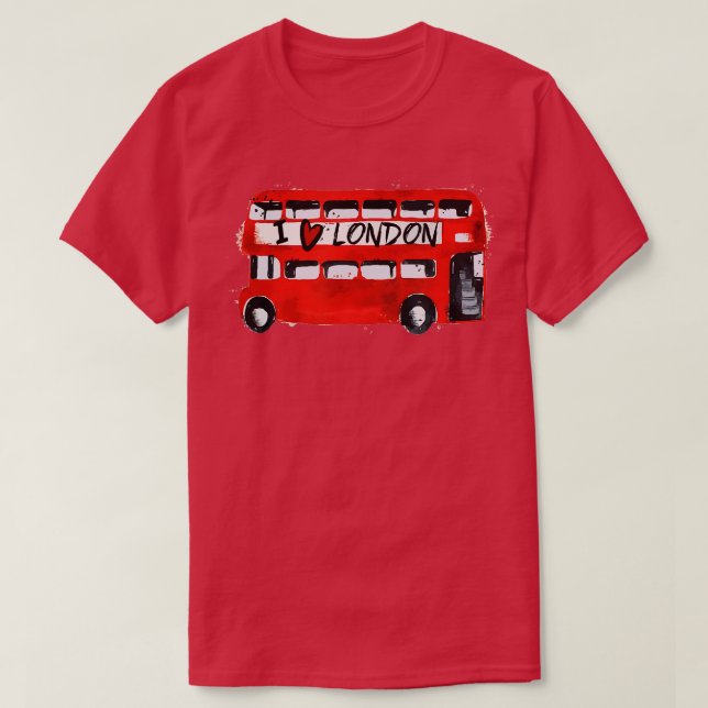 I Love London Red Bus London Traveling Lover Londo T-Shirt (Design Front)
