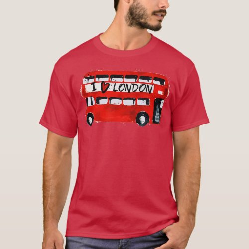 I Love London Red Bus London Traveling Lover Londo T_Shirt