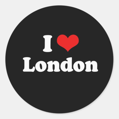 I Love London Tshirt White Tshirt Classic Round Sticker