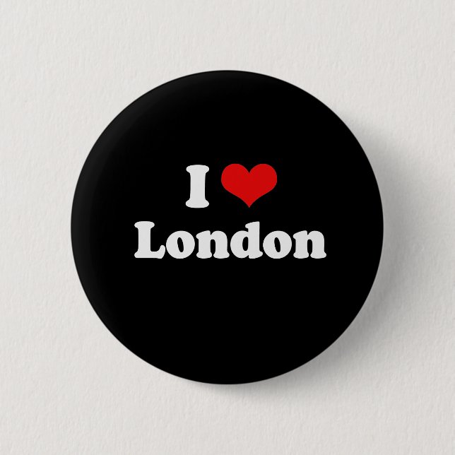 I Love London Tshirt White Tshirt Pinback Button (Front)
