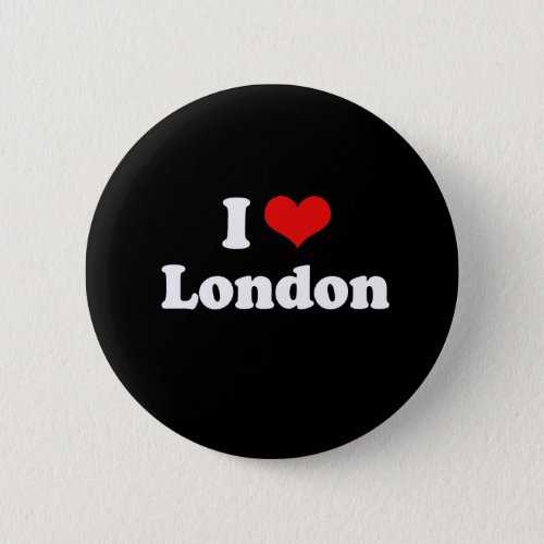 I Love London Tshirt White Tshirt Pinback Button