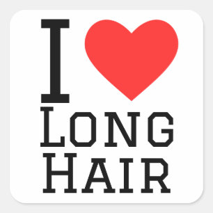 I love long hair square sticker