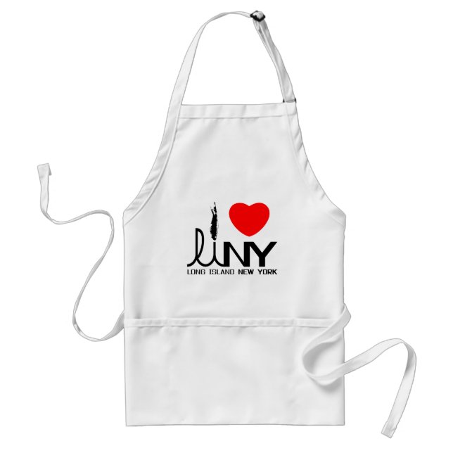 I Love Long Island NY Adult Apron (Front)