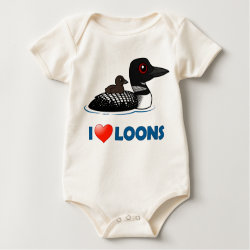 I Love Common Loons Infant Organic Creeper