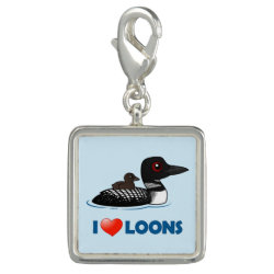 I Love Common Loons Charm