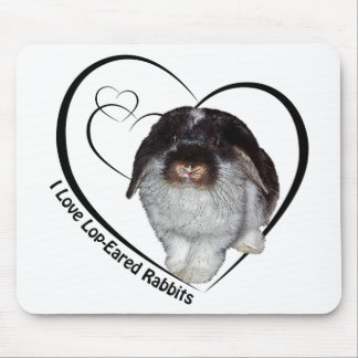 I Love Lop-Eared Rabbits Mouse Pad