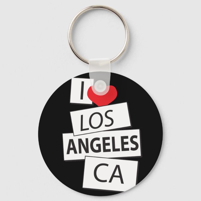 I Love Los Angeles CA Keychain (Front)