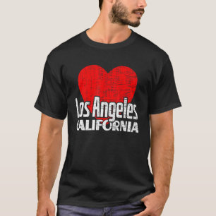 I Love Los Angeles California Retro Big Heart LA V T-Shirt