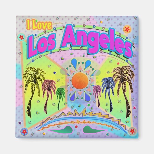 I LOVE Los Angeles Calm Desire Magnet (Front)