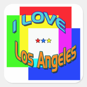 "I LOVE Los Angeles Coloring 1" Sticker