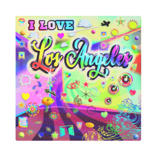 I LOVE Los Angeles Cool Energy Metal Art