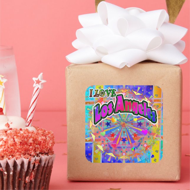 I LOVE Los Angeles Cosmic Unity Sticker (Party)