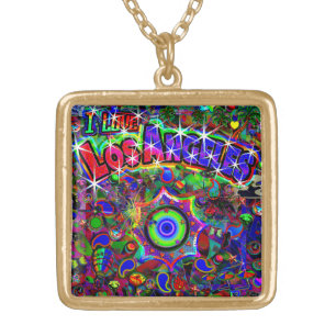 I LOVE Los Angeles Mystic Dance Neo Version Gold Plated Necklace