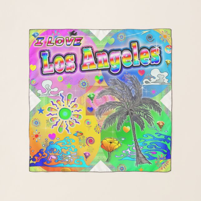 I LOVE Los Angeles Quadro Seasons Scarf (Front)