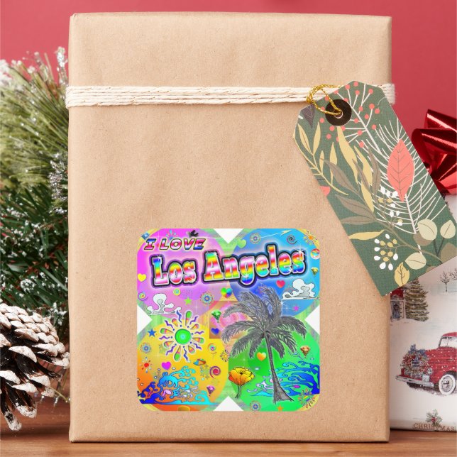 I LOVE Los Angeles Quadro Seasons Sticker (Holiday)