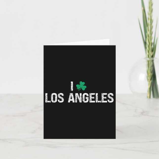 I Love Los Angeles Shamrock Clover St. Patrick's D Card (Front)