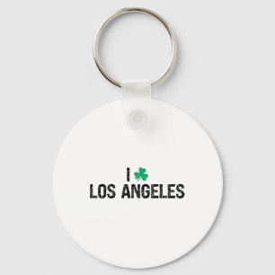 I Love Los Angeles Shamrock Clover St. Patrick's D Keychain