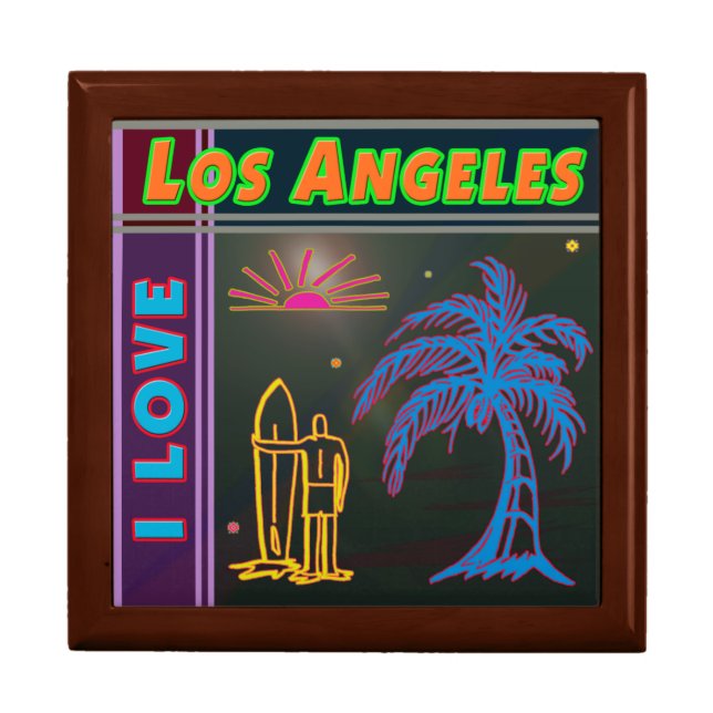 "I LOVE Los Angeles" Sun Palm&Surfer Gift Box (Front)