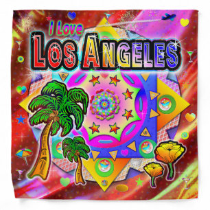 I LOVE Los Angeles Tropical Friends Bandana