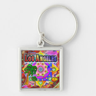 I LOVE Los Angeles Tropical Friends Keychain