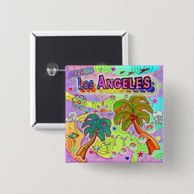 I LOVE Los Angeles Vacation Target Button (Front & Back)
