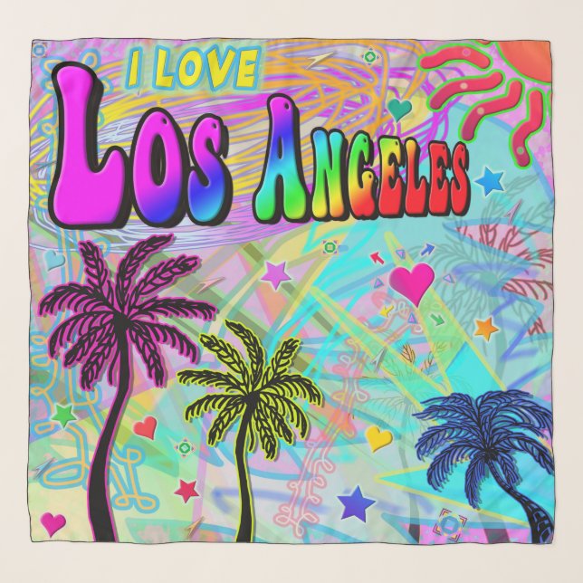 I LOVE Los Angeles Vivid Romance Scarf (Front)