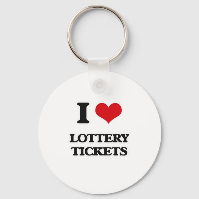 I Love Lottery Tickets Keychain (Front)