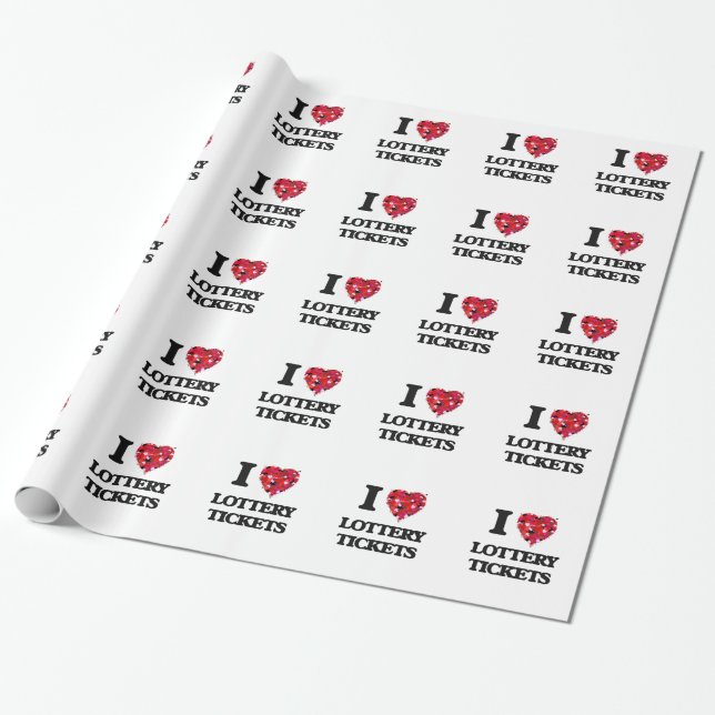 I love Lottery Tickets Wrapping Paper (Unrolled)