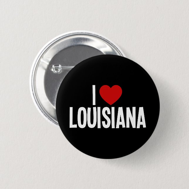 I Love Louisiana I Heart Louisiana Round Button (Front & Back)