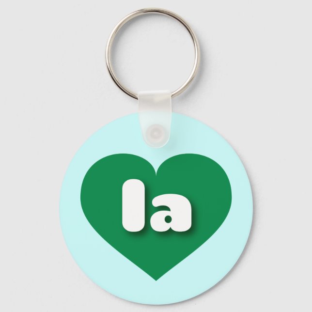 I love Louisiana - I love LA - la green heart Keychain (Front)