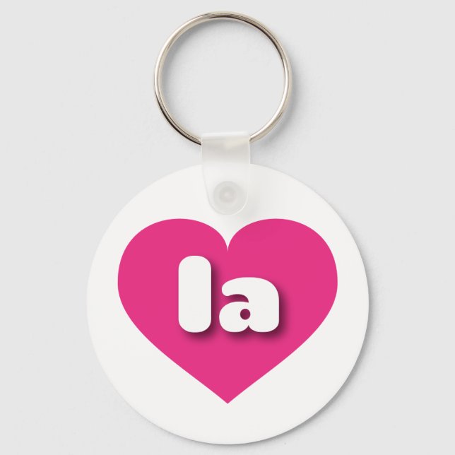 I love Louisiana - I love LA - la hot pink heart Keychain (Front)