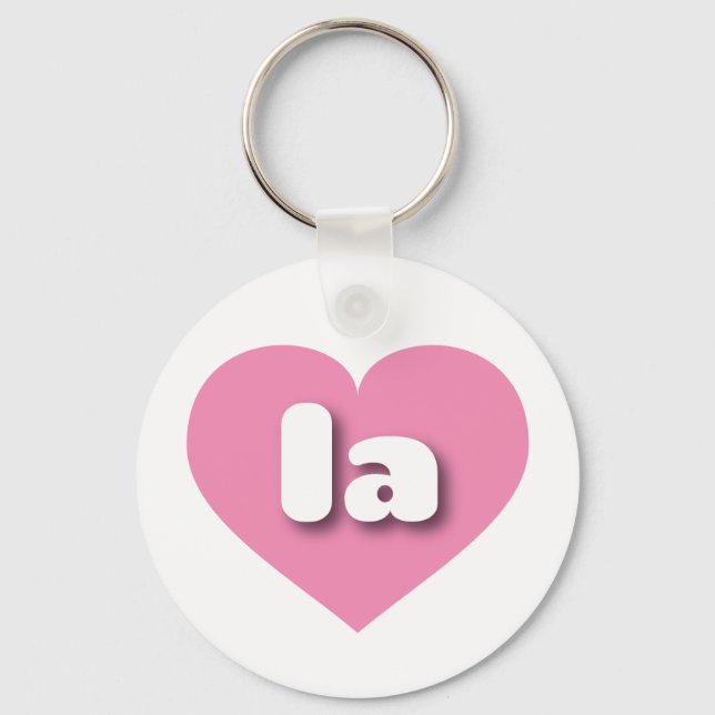 I love Louisiana I love Los Angeles  la pink heart Keychain (Front)
