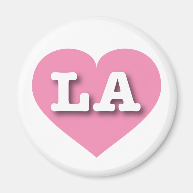 I love Louisiana I love Los Angeles  LA pink heart Magnet (Front)