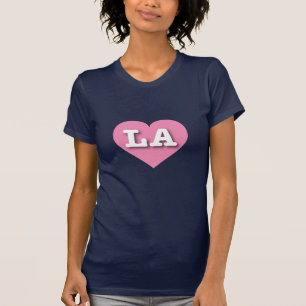 I love Louisiana I love Los Angeles LA pink heart T-Shirt
