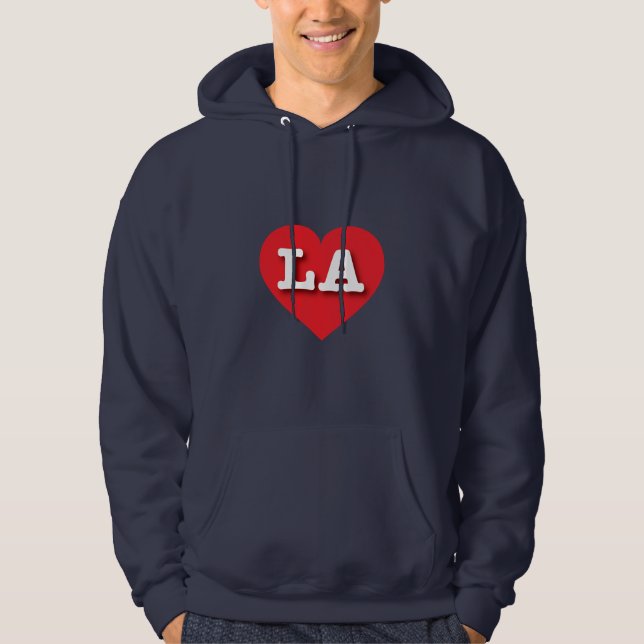 I love Louisiana I love Los Angeles - LA red heart Hoodie (Front)