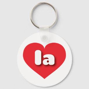 I love Louisiana I love Los Angeles - la red heart Keychain
