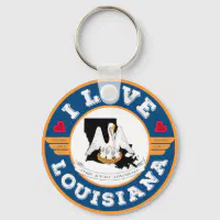 Louisiana State Keychain with Cities