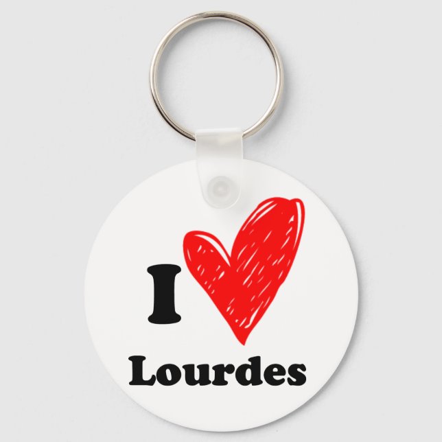 I love Lourdes Keychain (Front)