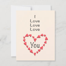 I Love Love Love You Valentine Card