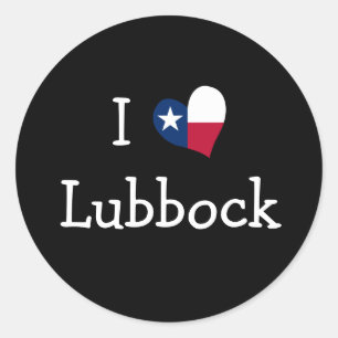 I Love Lubbock Texas Classic Round Sticker