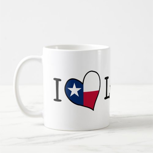 I Love Lubbock Texas Flag Heart Coffee Mug