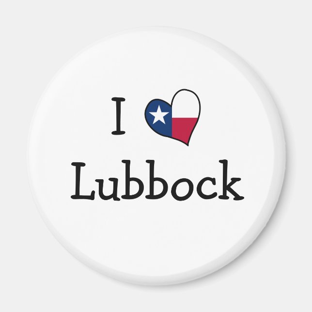 I Love Lubbock Texas Magnet (Front)