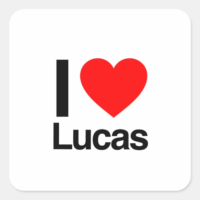 i love lucas square sticker (Front)